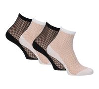 4er Pack Tamaris Comfort Transparent Socken Damen 9808 - white-black 35-38