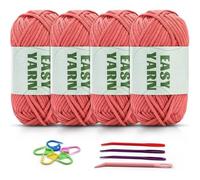 4er Set Baumwoll-Nylon-Garn, Häkel- und Strickgarn für Anfänger