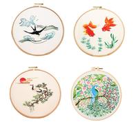 4er-Set DIY-Stickerei-Set für Anfänger und Erwachsene, Ha