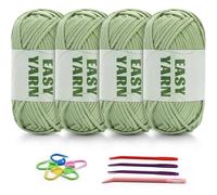 4er Set Hellgrünes Häkel- und Strickgarn | Für Anfänger | Gut