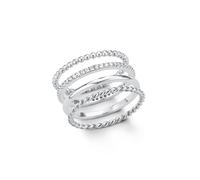 s.Oliver Ring Set für Damen, 925 Sterling Silber, Rhodiniert, Größe: 54