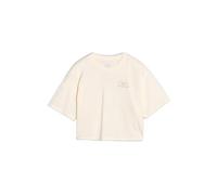 4F Oversize-T-Shirt Crop Top mit Mädchen Print, Weiß, 158 (12-13 lat)