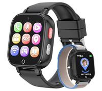 4G Smartwatch Kinder mit Videoanruf, GPS, SOS, Voice Chat, IP68 Wasserdicht, Schulmodus, Schrittzähler, Wecker, Lernspiele, Kinderuhr Geschenk für Jungen und Mädchen 4-12 Jahren (Schwarz-8A)