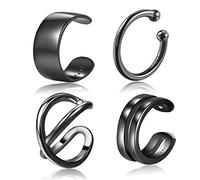 4Pcs Ear Cuff Set Damen Ohrmanschette Ohrringe 925 Sterling Silber Earcuffs Set Helix Knorpel Ohrmanschette Ohne Ohrloch Wickelohrring Fakepircings Ohr Cuffs Ohrklemme