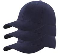 4sold 3 Pack Baseball Cap für Männer Frauen 100% Baumwolle Baseball Cap Sport Casual Einfarbig Sonnenhut Hüte Messing Polo Stil Klassisch, Farbset 9, One Size