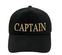 4sold Erwachsene und Kinder Kapitänsmütze Cap Captain Cabin Boy Crew Yachting Baseballmütze Inschrift Schriftzug Schwarz Gold Weiss Army Military Baseballmütze Security (Captain, Erwachsener)