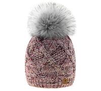 4sold Herren Damen Wurm Winter Alpaca Wool Style Beanie Strickmütze Mütze mit Fellbommel Bommelmütze Hat Gestrickte Pudelmütze Plain Ski Pom Wooly with Full Cosy Fleece-Futter (Rouse Pink)