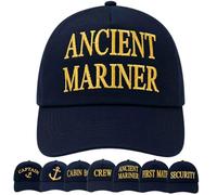 4sold Herren Kinder Kapitänsmütze Marine Army Military Baseballmütze Security Cap Captain Captain Cabin Boy Crew Yachting Inschrift Schriftzug Gold
