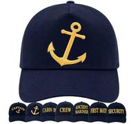 4sold Herren Kinder Kapitänsmütze Marine Army Military Baseballmütze Security Cap Captain Captain Cabin Boy Crew Yachting Inschrift Schriftzug Gold