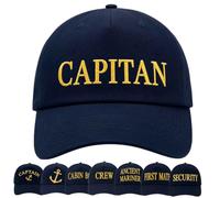 4sold Herren Kinder Kapitänsmütze Marine Army Military Baseballmütze Security Cap Captain Captain Cabin Boy Crew Yachting Inschrift Schriftzug Gold
