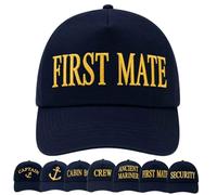 4sold Herren Kinder Kapitänsmütze Marine Army Military Baseballmütze Security Cap Captain Captain Cabin Boy Crew Yachting Inschrift Schriftzug Gold