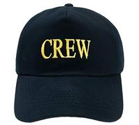 4sold Herren Kinder Kapitänsmütze Weiss Army Military Baseballmütze Security Cap Captain Ancient Mariner Captain Cabin Boy Crew Yachting Inschrift Schriftzug Gold (Crew, Erwachsene)