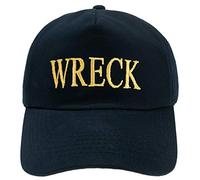 4sold Herren Kinder Kapitänsmütze Weiss Army Military Baseballmütze Security Cap Captain Ancient Mariner Captain Cabin Boy Crew Yachting Inschrift Schriftzug Gold (Wreck, Erwachsene)