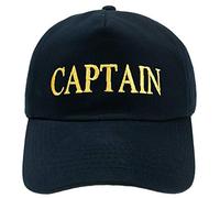 4sold Herren Kinder Kapitänsmütze Weiss Army Military Baseballmütze Security Cap Captain Ancient Mariner Captain Cabin Boy Crew Yachting Inschrift Schriftzug Gold (Captain, Erwachsene)