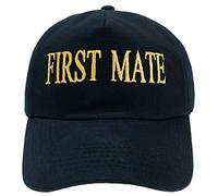 4sold Herren Kinder Kapitänsmütze Weiss Army Military Baseballmütze Security Cap Captain Ancient Mariner Captain Cabin Boy Crew Yachting Inschrift Schriftzug Gold (First Mate, Erwachsene)