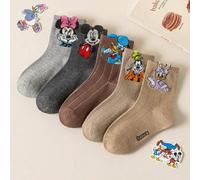 5/1 Paar Disney Kindersocken, Disney Mickey Maus Familie Prinzessin süße Frühlings-/Sommersocken für Kinder, süße 3D Minnie Maus Knöchelsocken, korean