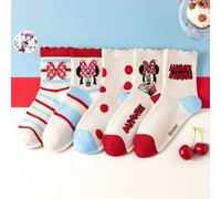 5/1 Paar Disney Minnie Maus Hochelastische Sport Süße Serie Socken, Disney Mickey Maus Familie Socken, Frühling Herbst Mädchen Elsa Prinzessin Meerjun