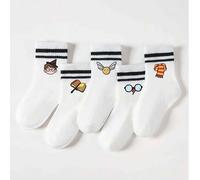 5/1 Paar Harry Potter Muster Kinder Knöchelsocken, schwarz-weiß gestreift, süßes Cartoon Harry Potter Design, modisch, bequem, atmungsaktiv, Studenten