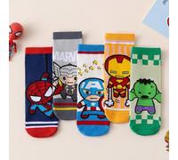 5/10 Paar Kindersocken Superheld Spinne-Man Avengers Cartoon Socken, dicke Kniestrümpfe für Mädchen, Cartoon Socken für Jungen, atmungsaktive Baby/Sch