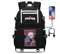 (5) 18 Zoll Super Hero Spider Man USB-Laptop-Rucksack für junge Studenten - Reisetasche mit großer Kapazität
