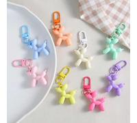 5/3/2/1 Stück Bunte Mini Ballon Hund Schlüsselanhänger, Edelstahl & Plastik, Cartoon Tier Thema, Karabinerverschluss, Universal für Männer & Frauen, s
