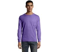 5,5 Unzen 100 % ringgesponnene Baumwolle, stckgefrbtes Langarm-T-Shirt Pocket M LAVENDEL