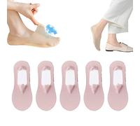 5/9 Paar Unsichtbare rutschfeste Socken aus Eisseide, Dünne Atmungsaktiv Niedrig Geschnittene Innensocken für Damen (Purple)