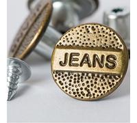 5 Jeansknöpfe/Metallknöpfe -Bronze oder Silber - 24" = 15,24 - f. Jeans, Jeansjacke oder Weste - Nähfrei! (Bronze)