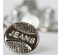 5 Jeansknöpfe/Metallknöpfe -Bronze oder Silber - 24" = 15,24 - f. Jeans, Jeansjacke oder Weste - Nähfrei! (Silber)