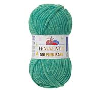5 Knäuel/Strang Himalaya Dolphin Babygarn, jeder Strang 100 g, 120 m, superdickes Polyester-Deckengarn, Samtgarn, Amigurumi-Garn (80354 Altgrün)