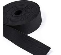 5 Meter Hochwertiges Elastikband, Hosenband, Gummiband, Flachgummi, elastisches Band - schwarz - 40mm