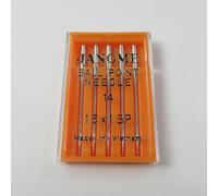 5 Nadeln mit Kugelspitze, 15 x 1 SP #14 für Janome 104D, 134D, 203, 204D MyLock, 234, 434D