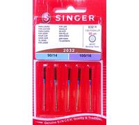 5 Original Singer Nähmaschinen Nadeln 2032 Stärke 90/14 und 100/16 für Leder 130/705 H-LR
