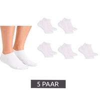 5 Paar CAPPUCCINO ITALIA Damen & Herren Bambus-Sneaker-Socken Kurzsocken PC 101B Weiß 43-46