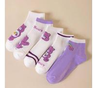 5 Paar Care Bears Damen Knöchelsocken, mit Bären, Funshine Bär, Wish Bär, Herz Funshine Bär Designs, geeignet für den täglichen Gebrauch, Feiertage, G