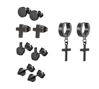 5 Paar Finger Ohrringe,Lustige Schwarze Ohrringe,Ohrstecker Schwarz für Damen,Gesundheitsstecker Ohrringes,Trendige Punk Style Ohrhänger,Ideal Wahl für Persönlichen Stil und Leichtigkeit,10 Teile Set