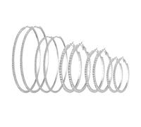 5 Paar große Creolen, modische Diamantohrringe, Zirkonohrringe, personalisierte beliebte Ohrringe, vielseitige Ohrringe, runde Damenohrringe (3/4/5/6/8 cm)