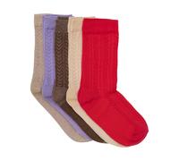 5 Paar Kindersocken aus Baumwolle mit rotem Strick Minymo Größe: 27-30