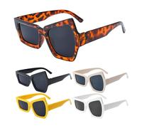 5 Paar Lustige Sonnenbrillen, Große Und Kleine Augen-Sonnenbrillen,Lustige Unregelmäßig Geformte Gläser - Leichte Asymmetrische Sonnenbrille, Dekorative, Bequeme Partybrille