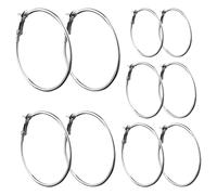 5 Paar Silberne Creolen - 316L Edelstahl Große Leichte Ohrringe, Hypoallergen Dünne Creolen für Frauen (30/40/50/60/70 mm)