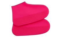 5 Paar wiederverwendbare, verdickte, wasserdichte Silikon-Schuhüberzüge, rutschfeste, verschleißfeste Sneaker-Überschuhe for regnerische Tage für Schutz(Red,L)