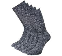 5 Paar Wollsocken Damen & Herren - warme Thermosocken für Winter & Wandern, dicke Norwegersocken, weiche Wintersocken, kuschelige Arbeitssocken - Größe 39-50