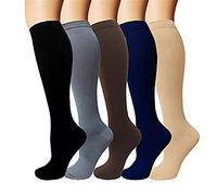 5 Paare Kompressionsstrümpfe Set Trombosestruempfe Kompressionssocken Stützstrümpfe Reisestrümpfe Kniestrümpfe Unisex EU 40-43
