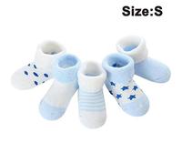 5 Pairs Warm Baby Terry Socks, Baby Socks, Cartoon Baby Socks, Cotton Newborn Children's Socks 0-6 months blue