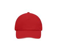 5 Panel Sandwich Cap "MB035" - myrtle beach Red/White