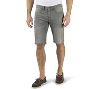 Bermudas STOOKER MEN "5-Pkt Style Summer Denim Bermudas", Herren, Gr. 38, silber (silbergrau denim), Denim/Jeans, 99% Baumwolle, 1% Elasthan, gerade kurz, Hosen Bermudas, Sommer Straight Fit Casual St