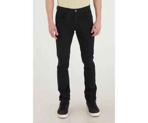 5-Pocket-Hose BLEND "BHSaturn", Herren, Gr. 31, Länge 32, schwarz, Web, 98% Baumwolle, 2% Elasthan, unifarben, regular fit lang, Hosen 5-Pocket-Hose, 5-Pocket-Hose mit Gürtelschlaufen und Leder-Detail