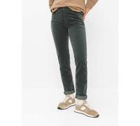 5-Pocket-Hose BRAX "Style CAROLA", Damen, Gr. 46 L (92), Langgrößen, grün (dunkelgrün), Web, 74% Baumwolle, 25% Viskose, 1% Elasthan, Hosen 5-Pocket-Hose, Samt: Five-Pocket Hose im Feminine Fit (28296