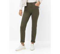 5-Pocket-Hose BRAX "Style CAROLA", Damen, Gr. 48K (24), Kurzgrößen, khaki, Web, 40% Lyocell, 28% Modal, 17% Baumwolle, 12% Elastomultiester, 3% Elasthan, Hosen 5-Pocket-Hose (14764260-24) khaki