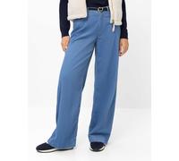 5-Pocket-Hose BRAX "Style MAINE", Damen, Gr. 42, Normalgrößen, blau (moonshine), Web, 100% Baumwolle, Hosen 5-Pocket-Hose, Cord: Palazzohose im Wide Leg (43626634-42) moonshine